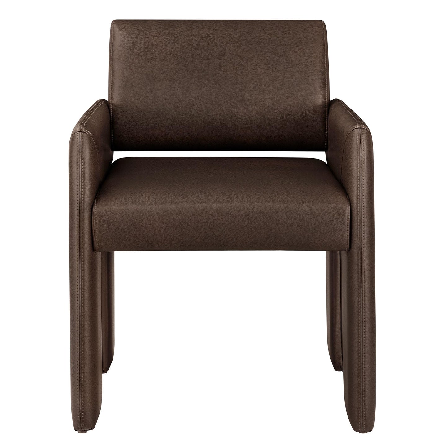 Modway Daven Fully Upholstered Vegan Leather Dining Chair in Espresso – Mid-Century Modern Faux Leather Accent Chair with Cushioned Seat for Living Room, Office, Bedroom