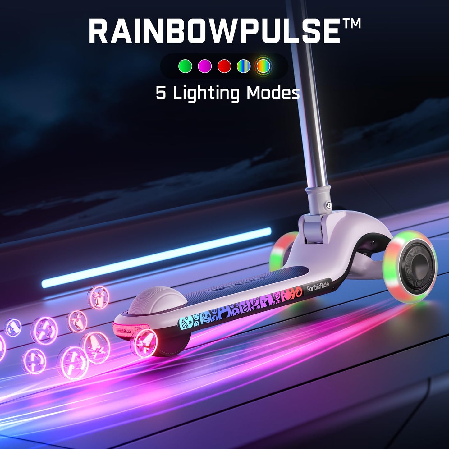 FanttikRide K9 Pro 3 Wheel Electric Scooter for Kids 3-6, Adjustable Height for Riders 3.3-4.6ft, 88 lbs, Up to 40 min, 3.5 Miles Range, AI & 2 Max Speed 3.7/6.2 MPH, Gray