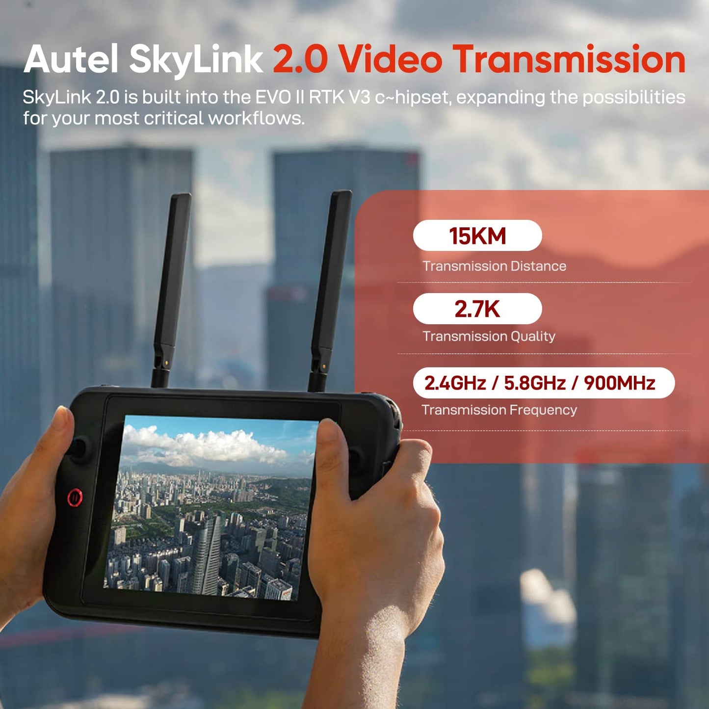 Autel Robotics EVO II PRO RTK V3, S-ony 1'' 6K/30fps HDR Video, Centimeter-Level Positioning, High-Precision GNSS Base Station, PPK Support, 20MP, SkyLink 2.0, 15KM Transmission, For Mapping