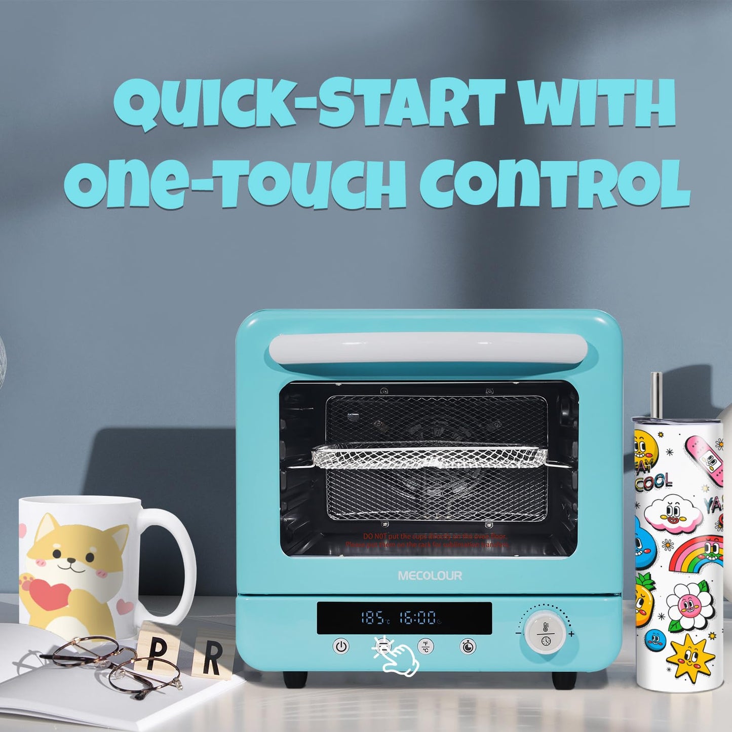 MECOLOUR Sublimation Oven Machine 20L 110V 1250W for 40 Oz Tumbler Heat Press, Convection Oven for Sublimation Blanks Mugs Cups Water Bottles