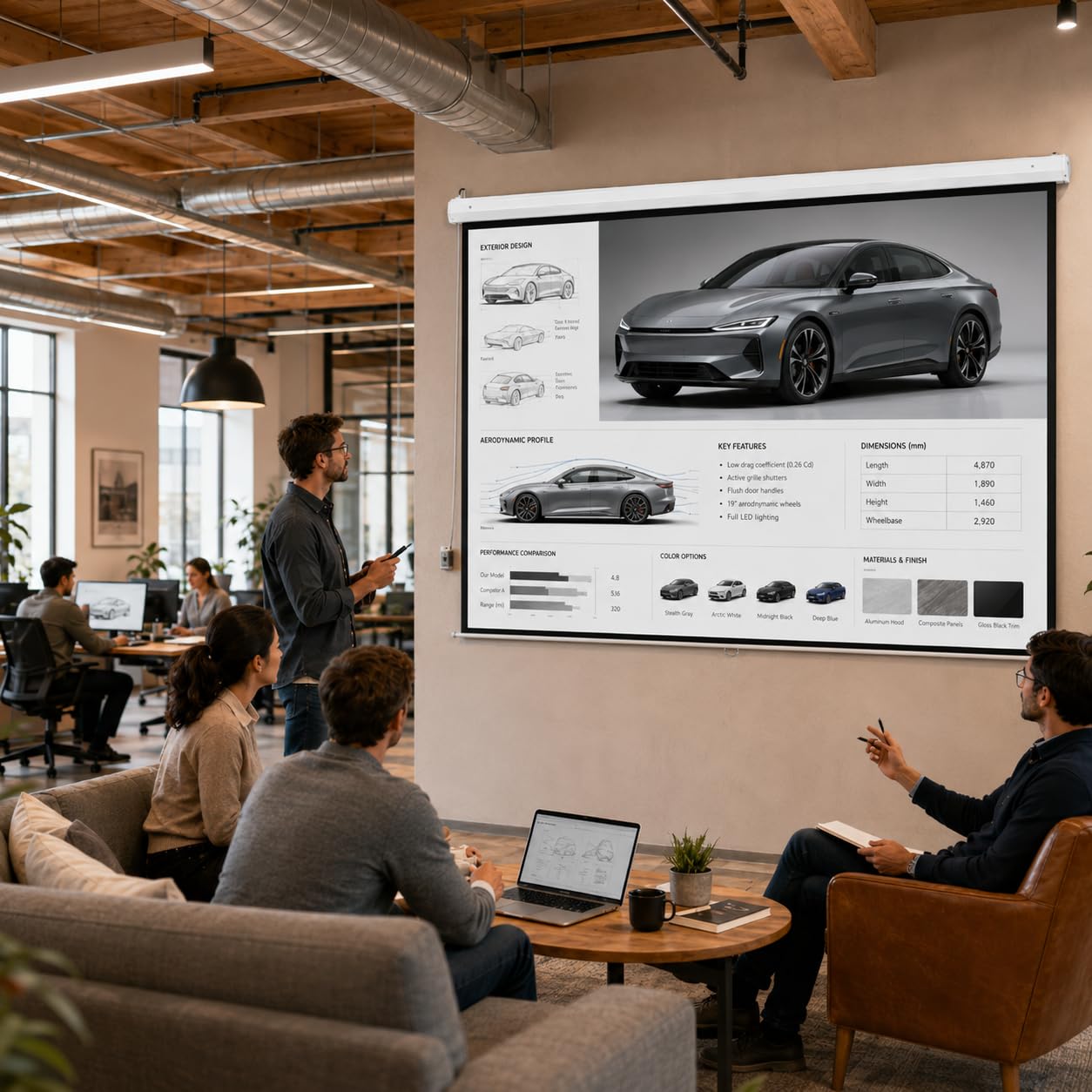 120" Motorized Projector Screen, Electric 4:3 Projector Screen with Remote Control, Indoor/Outdoor HD Movie Screen, Wall/Ceiling Mounted, Perfect for Home Office Theater TV, White