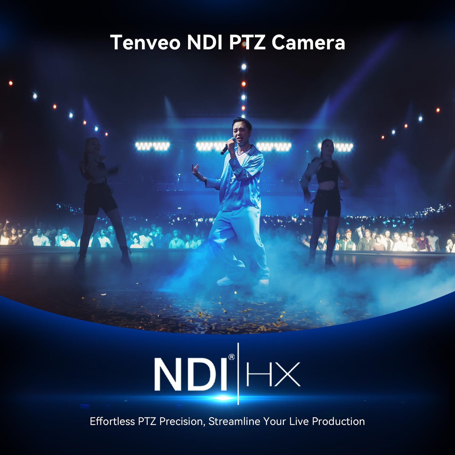 Tenveo 4K 20X NDI PTZ Camera with AI Humanoid & Face Auto-Tracking HDMI/USB3.0/LAN(PoE) (3pcs) and 7’’ LCD Quad-Screen NDI PTZ Joystick Controller and 8 Port PoE Switch Bundle/Kit for Live Production