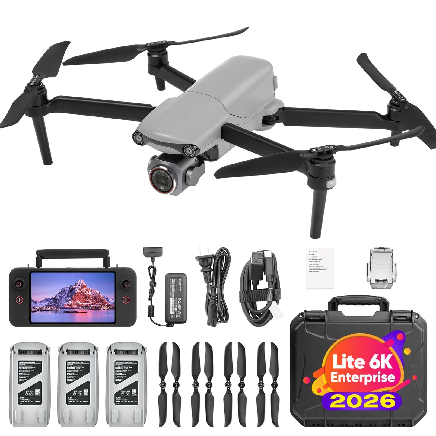 Autel Robotics EVO Lite 6K Enterprise, 1'' CMOS 6K C-amera, F2.8~F11 Aperture, 16x Digital Zoom, 2026 AI Target Recognition, 866g, 40 Minutes, Obstacle Sensing, 12KM Transmission