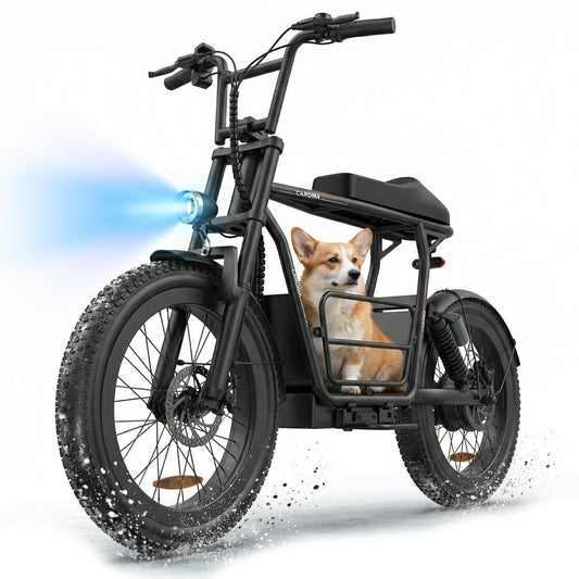 Caroma Electric Scooter with Seat for Adults, 1000W Peak Motor, 25Miles Range & 20Mph, Multiple Suspension, Electric Motorcycle Mini Bike with Basket for Pet s& Cargo, UL 2272 Certified