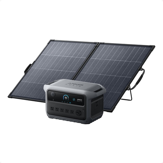 Anker SOLIX C2000 Gen 2 Portable Power Station with 200W Bifacial Solar Panel, 2,400W (Peak 4,000W) Solar Generator, Full Charge in 58 Min, 2,048Wh LiFePO4 Battery for Power Outages and Camping