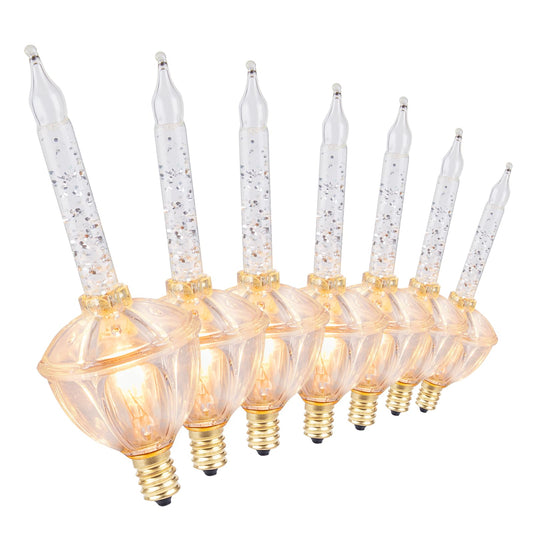 Minetom Bubble Lights Replacement Bulbs, C7 E12 Base, 14 Count, Multicolor Glass Xmas Decorations