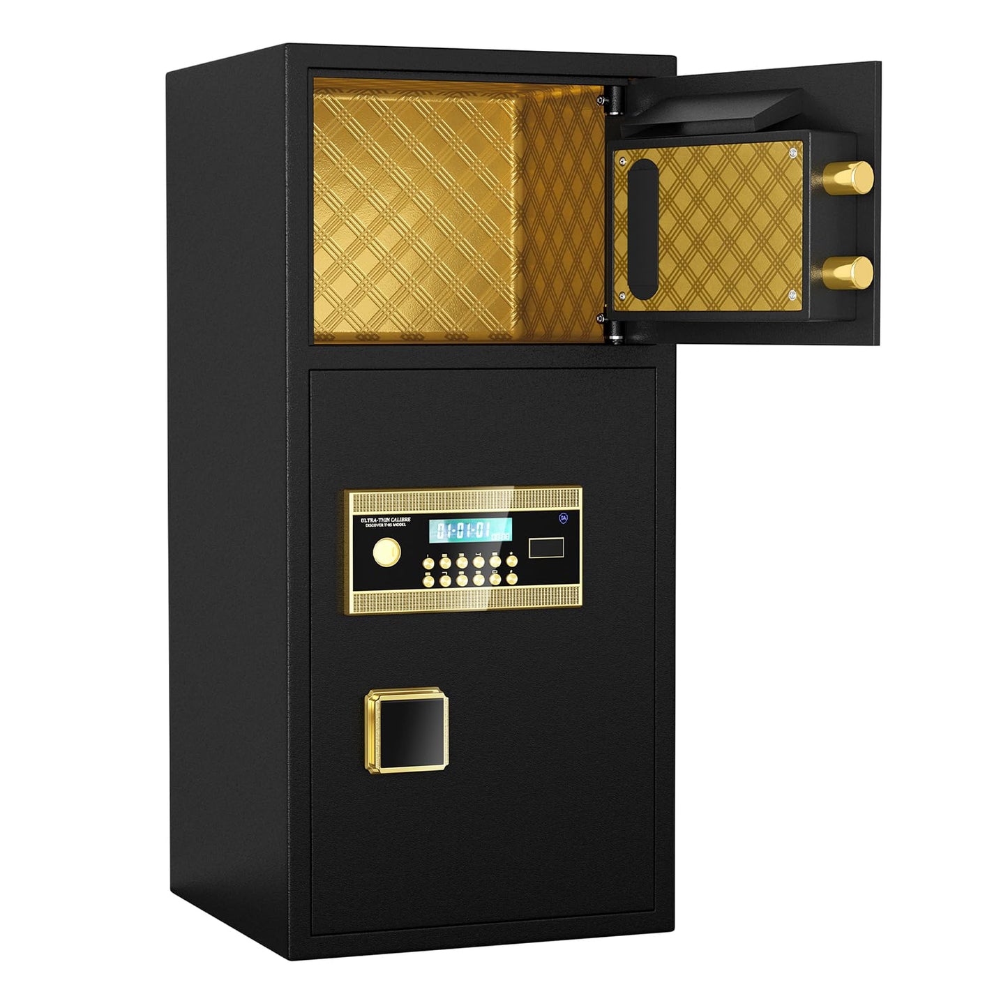 GOWE Large Double-Door Coin-Operated Safe,Digital Security Safe with Fireproof and Waterproof Bag,6.5 Cubic Feet Safe Box with Hidden Code Function for Home,Office and Hotel