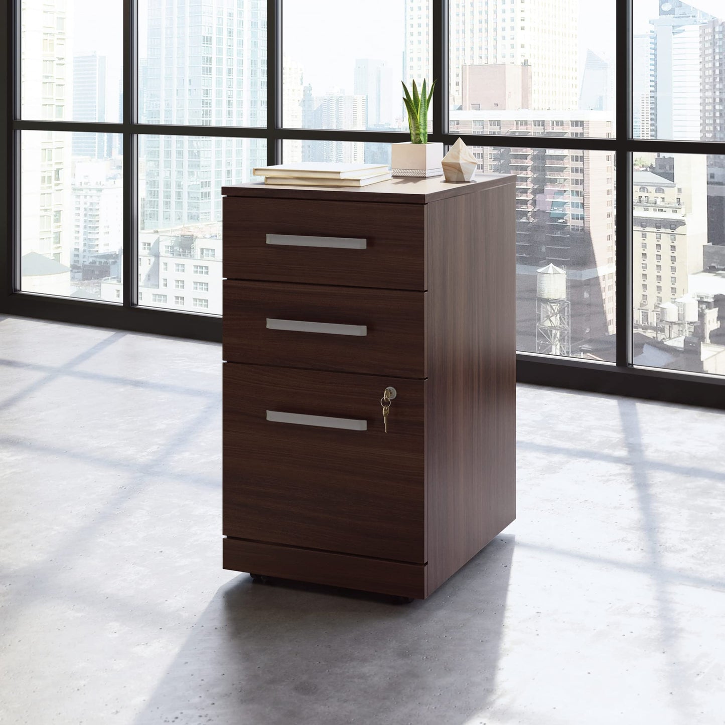 OfficeWorks by Sauder Affirm 3 Drawer Mobile File, Noble Elm Finish