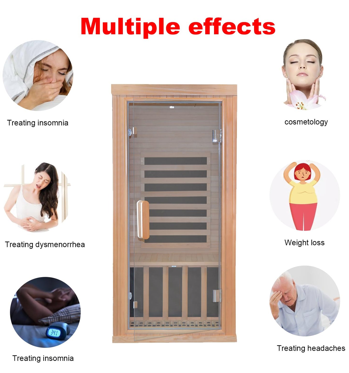 Kang Share Dynamic Home Infrared Sauna Room 1 to 2 Person Wooden Canadian Hemlock 1260W Graphene Carbon Plate Heater Indoor Saunas