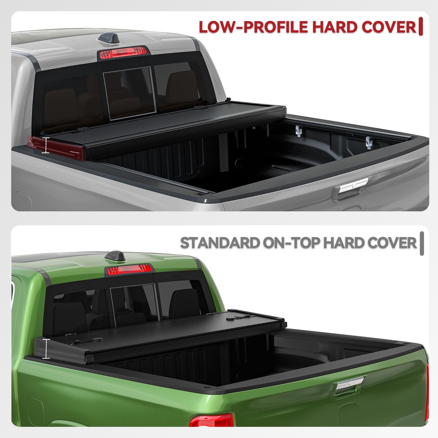 YITAMOTOR Low-Profile Hard Tri-Fold Truck Bed Tonneau Cover Compatible with Toyota Tundra 2022 2023 2024 2025 2026, 5.5 ft Bed (Excl. Trail Edition) with Deck Rail System