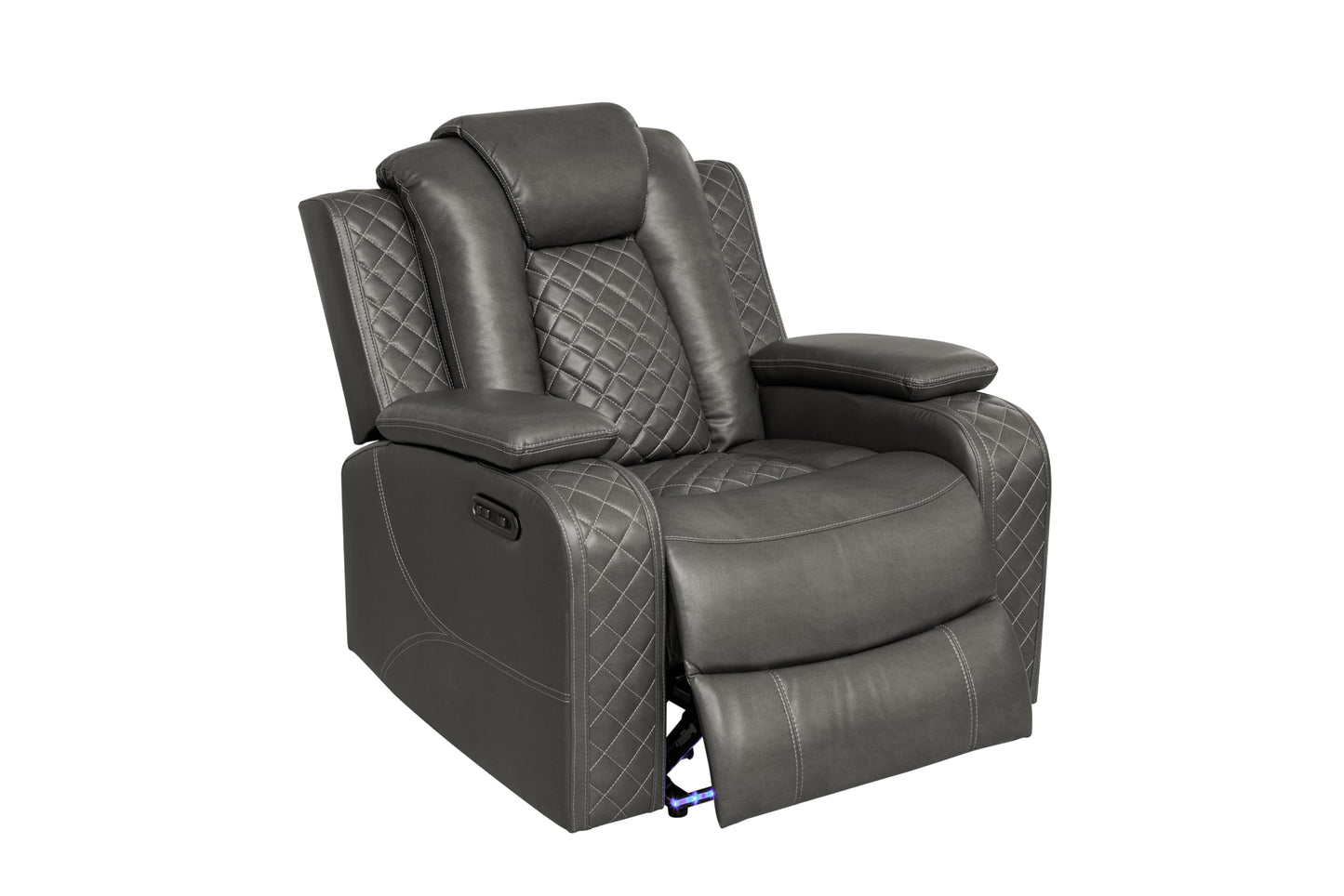 Ball & Cast Power Recliner Sofa Set Leather Reclining Couch Home Theater Seating 3PCS Recliner Couch Loveseat & Chair Sets with Wireless Charing,Cup Holders,Storage Box for Home Theater,Living Room