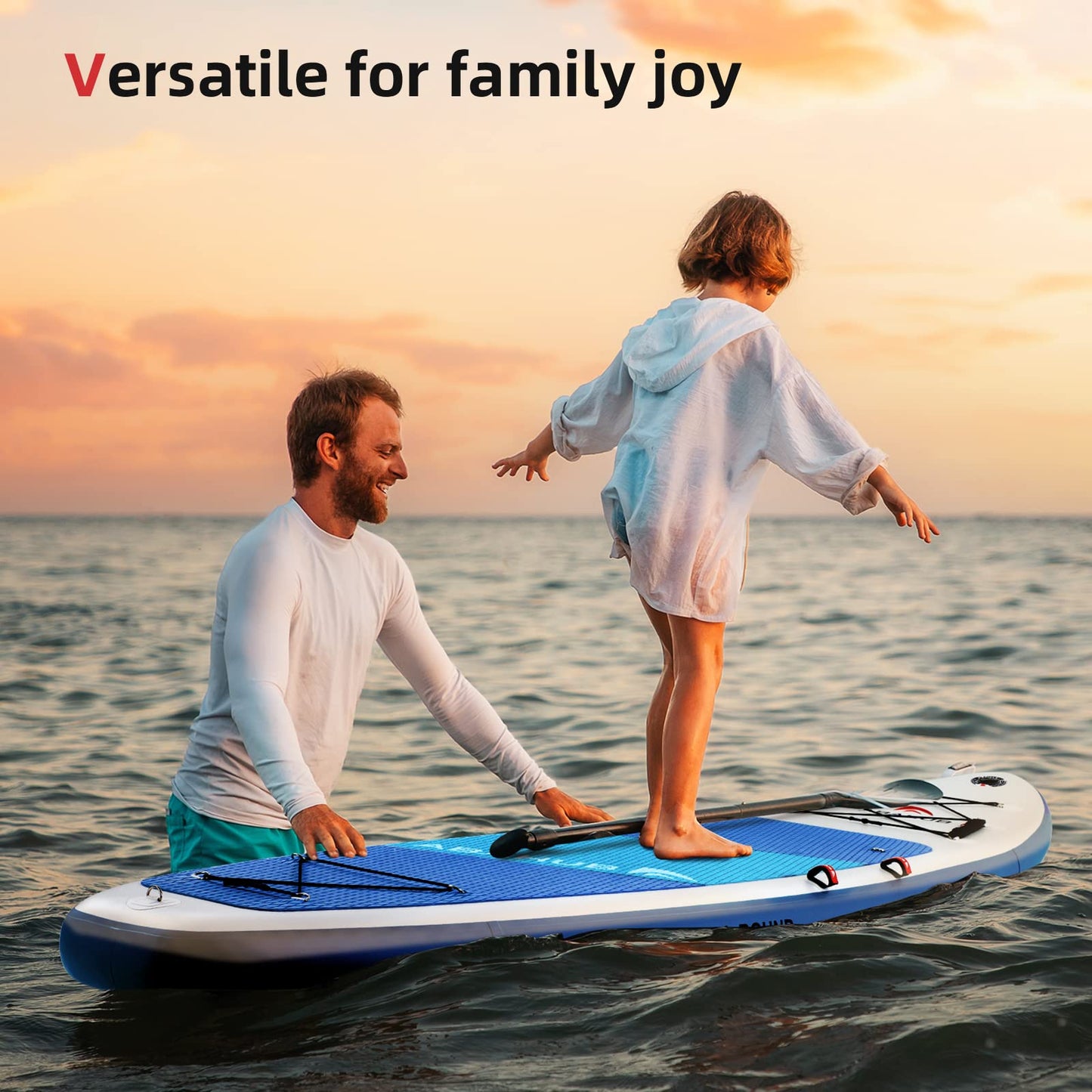 Abahub Inflatable SUP, Wide 10'6" x 31" x 6" iSUP,Blue Standup Paddleboard with Adjustable Paddle, Kayak Seat, for Yoga, Paddle Board, Kayaking, Surf, Canoe, Fishing