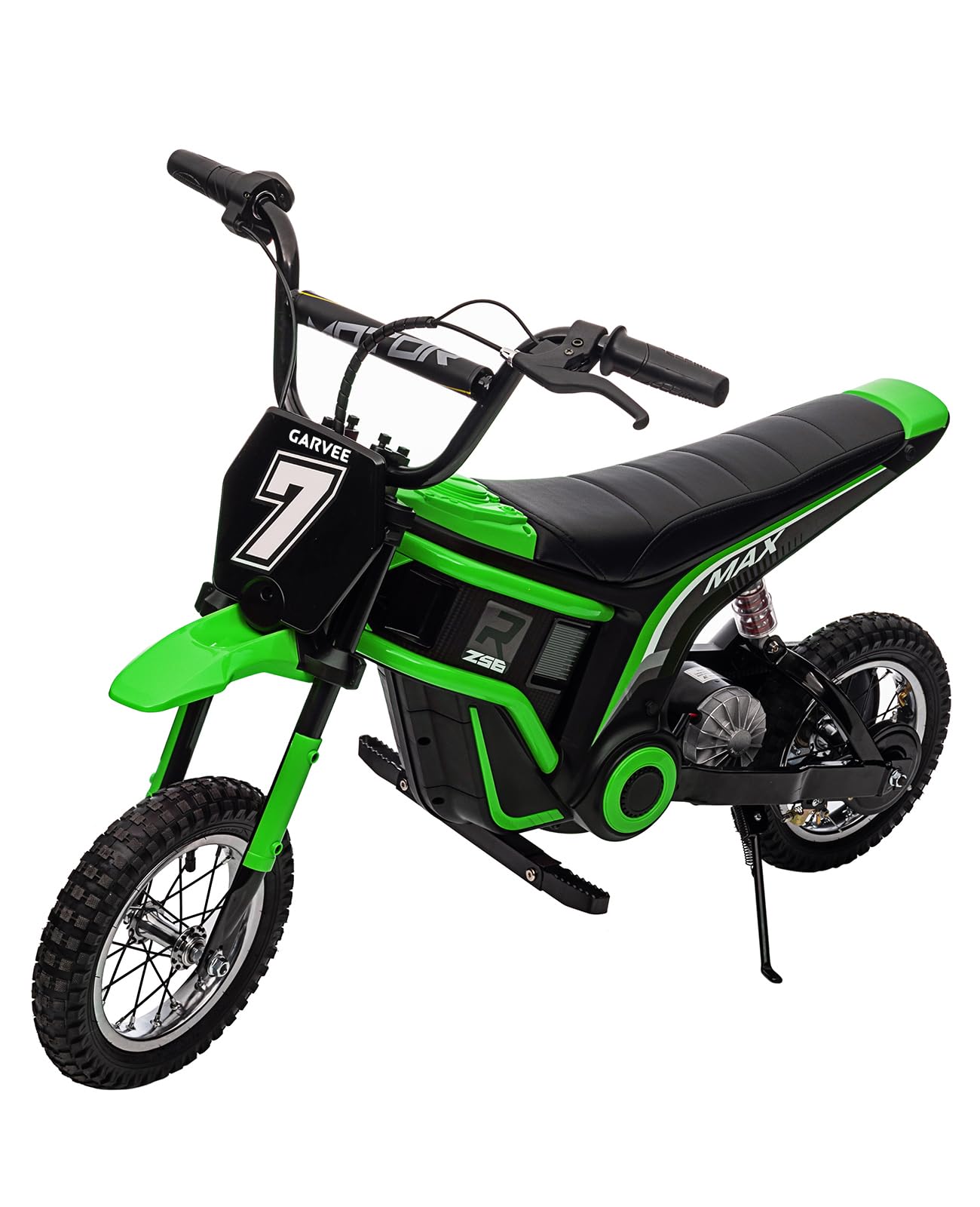 Garvee 24V 350W Kids Electric Dirt Bike - 3-Speed Modes, Up to 14.29 MPH, Off-Road Ride-On Motorcycle, Safe Metal Suspension, Shock-Proof, Max Weight 135 lbs for Boys & Girls Ages 6-12 - Green 7