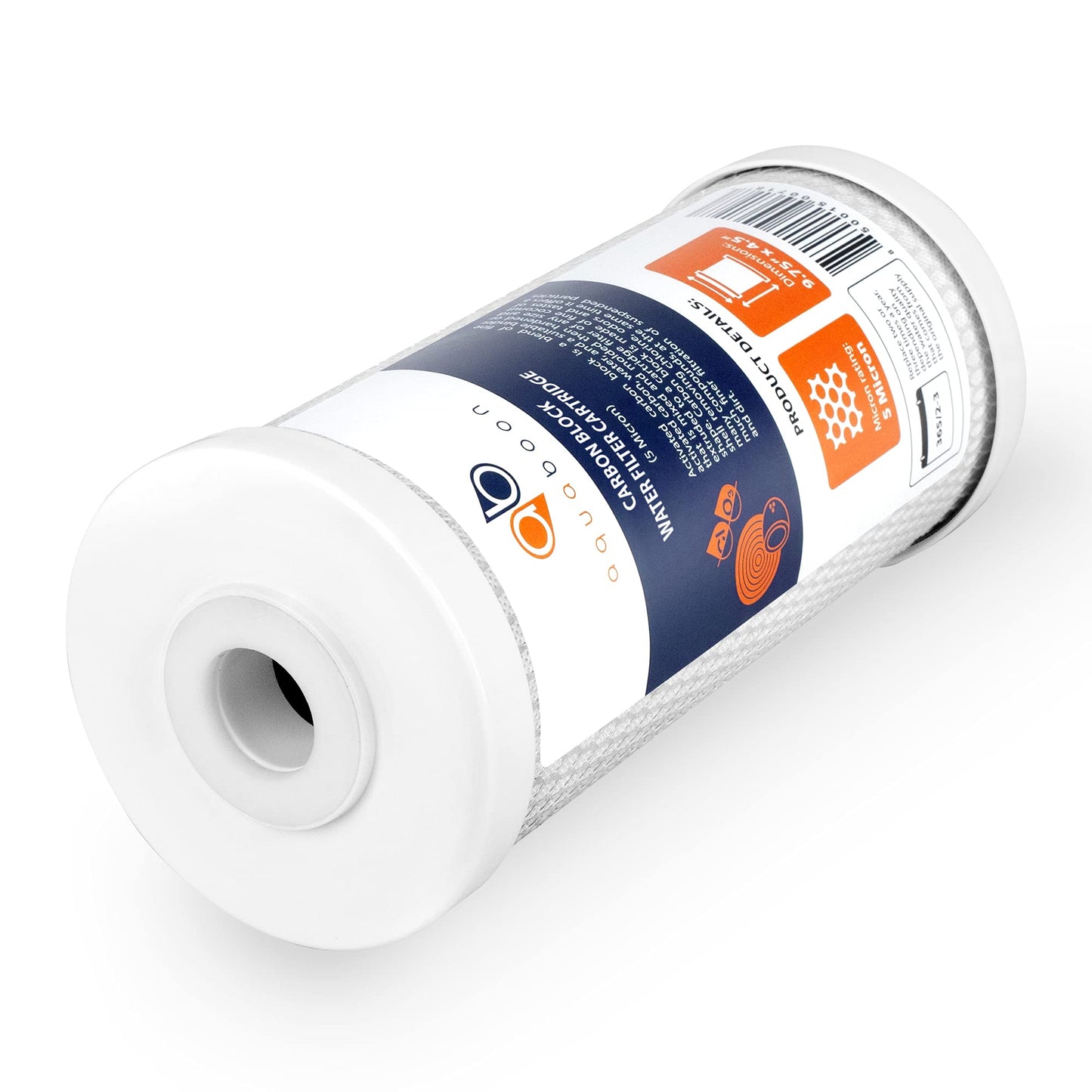 Aquaboon 5 Micron 10x4.5 Carbon Block Water Filters Whole House CTO Water Filter Replacement Cartridge Compatible with FXHTC, CB-BB-10, EP-BB, 12-Pack
