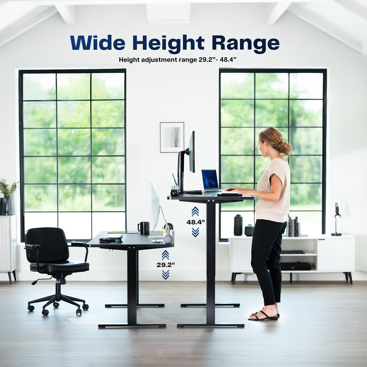 VIVO Electric 71 x 30 in Standing Desk, Memory Height Adjustment, 1B Series, Holds 220 lbs, Reclaimed Wood Top White Frame, DESK-KIT-1W7P