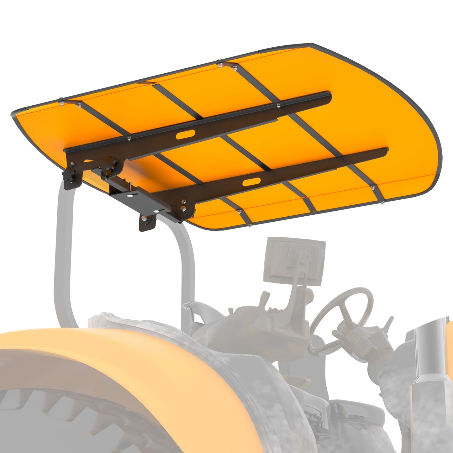 GARVIN Tractor and Mowers Canopy for ROPS 53-3/8" X 53-3/8"- High-Density Thermoplastic Mowers Umbrella (Will Add About 4'' to The Height of The Tractor)-Orange