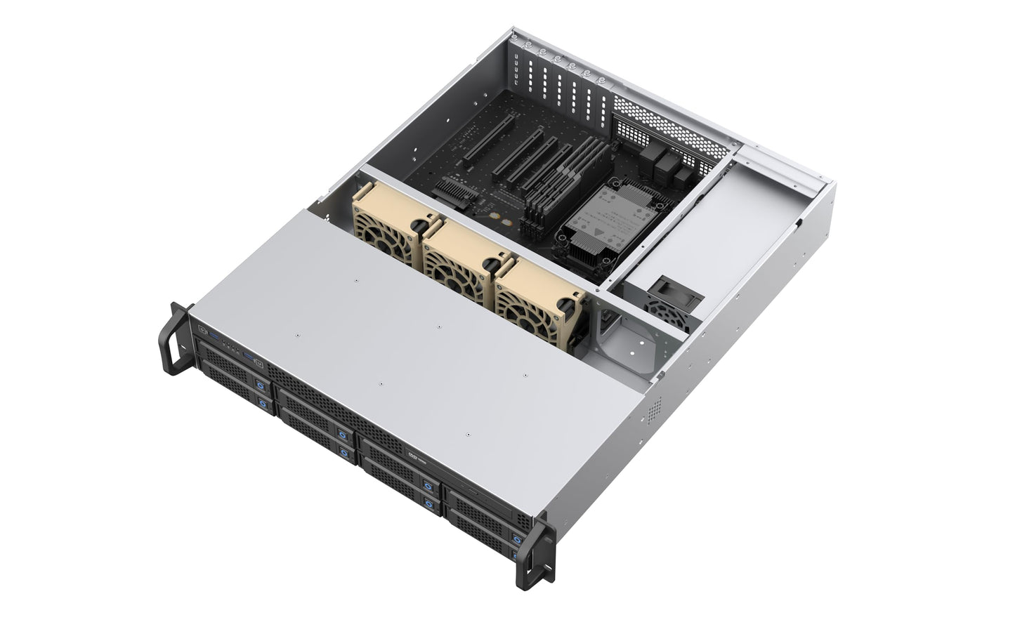 Rosewill 2U Rackmount Server Chassis | Supports up to 8 x 3.5 12Gbps Hot Swap SATA/SAS | E-ATX Compatible | 2U/CRPS PSU | 3 x 8038 PWM Fan | USB 3.2 Type-C | RSV-H208