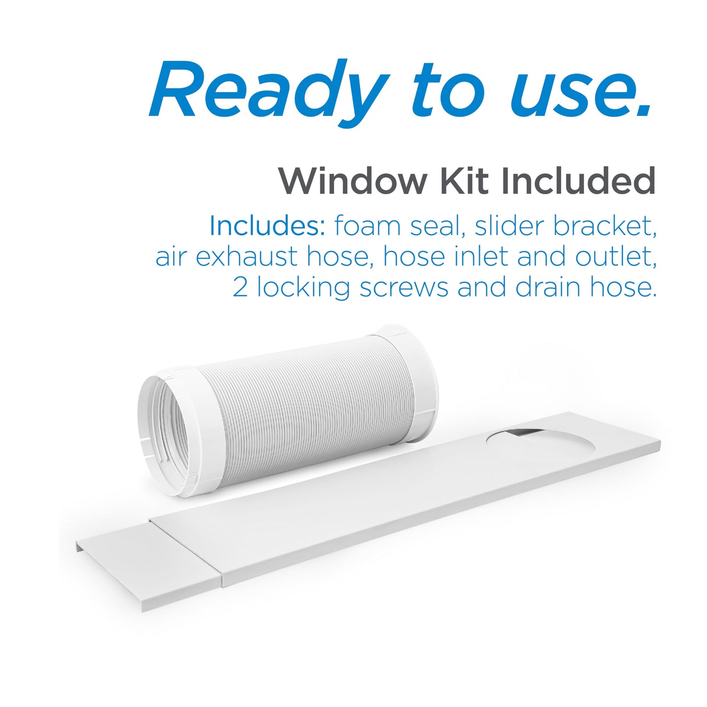 BLACK+DECKER Portable Air Conditioner, 10,000 BTU for Rooms Up To 450 Sq. Ft., Portable AC with Full Function Remote Control & Window Kit, BPT06WTB, White