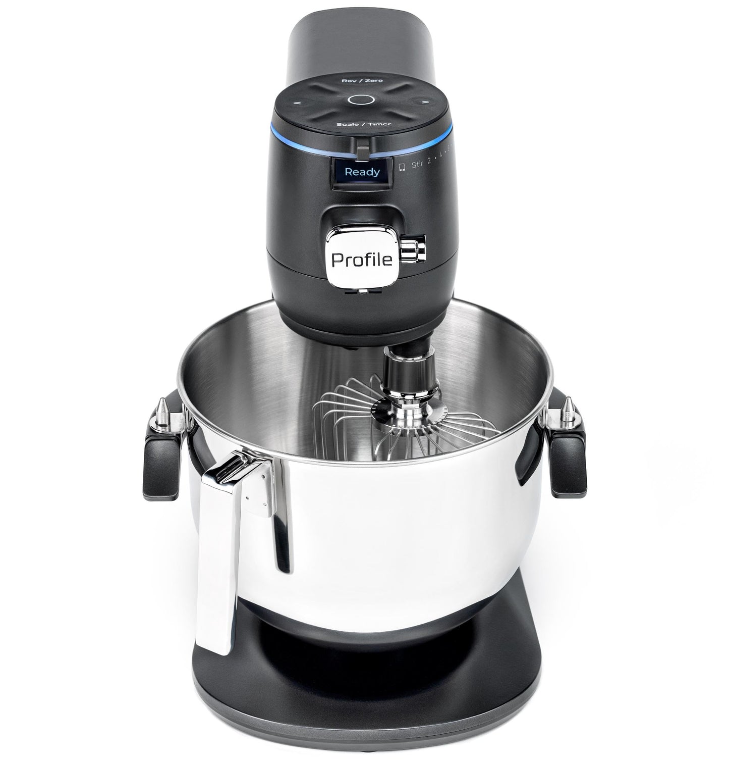 GE Profile Smart Stand Mixer, Built-In Smart Scale & Auto Sense Technology, 7qt Stainless Steel Bowl, 11 Speed, Includes Dough Hook, Beater, 11-Wire Whip, WiFi Connected, Carbon Black
