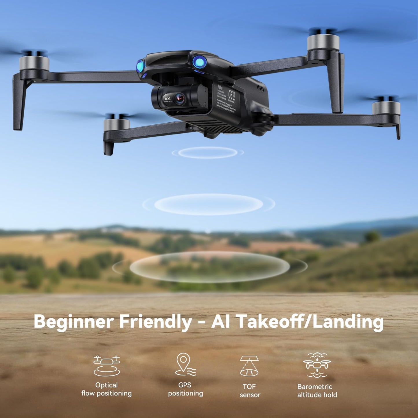 Ruko Drone with 4K UHD Camera for Adults with 3-Axis Gimbal, 8K Photo, Under 249g FAA-Exempt, 96 Mins Flight (3 Batteries), 20,000ft Transmission, GPS with Beeper, Auto Return, Beginner Friendly