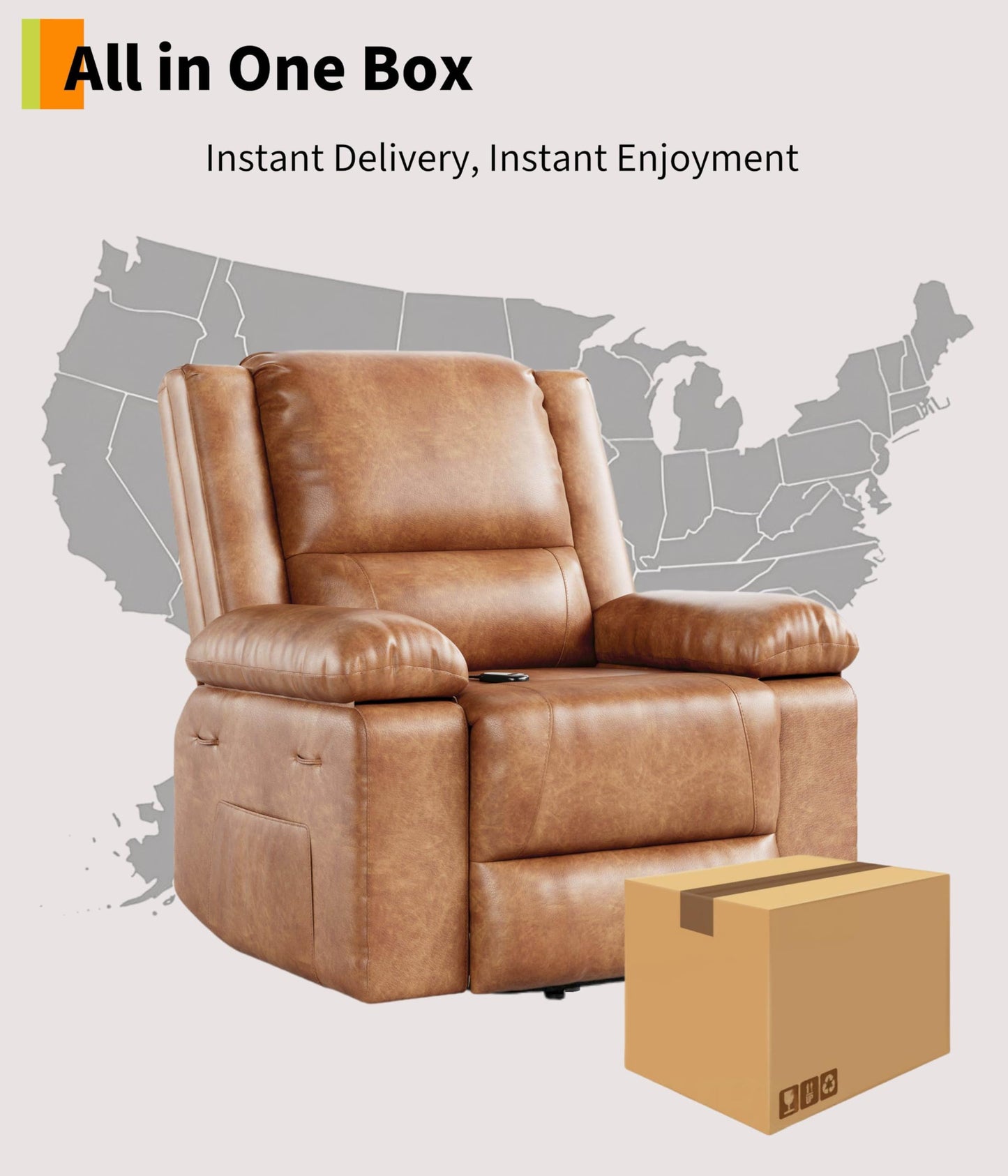 GarveeHome Oversized Wide Power Lift Recliner Chair - Heat and Massage, Adjustable Back and Legs, PU Leather Electric Lift Chair Designed for the Elderly and People with Mobility impaired