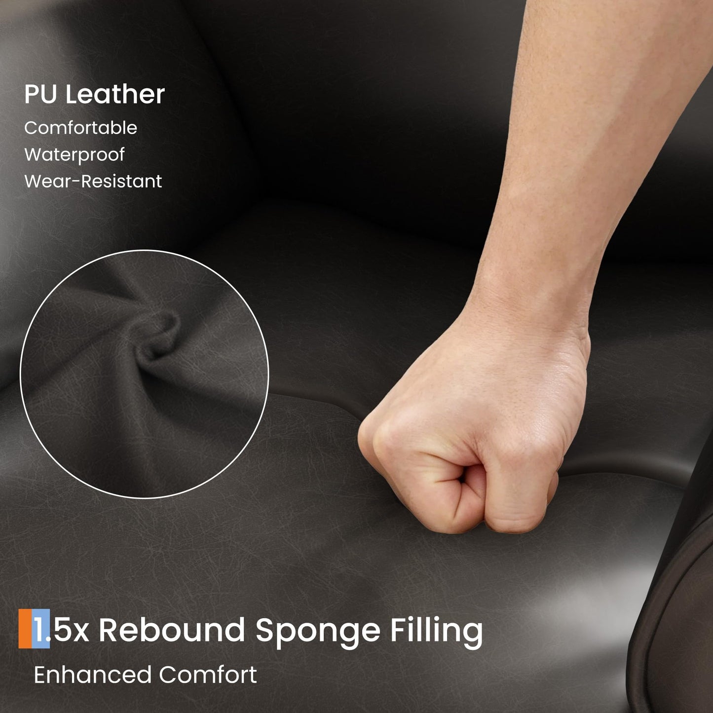 Leather Recliner Chair for Adults Power Recliner with USB Charging Ports Electric Reclining Sofa for Living Room Home Theater Seating Bedroom (Midnight Black)