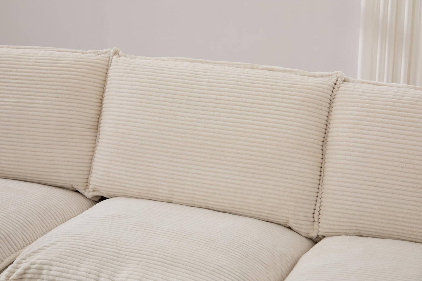 130" Oversized Modular Cloud Sectional Sofa Convertible U/L Shaped Couch Sets for Living Room - 6 Seater Corduroy Cloud Cushion Couches with Storage Ottomans and Pillow Armrest