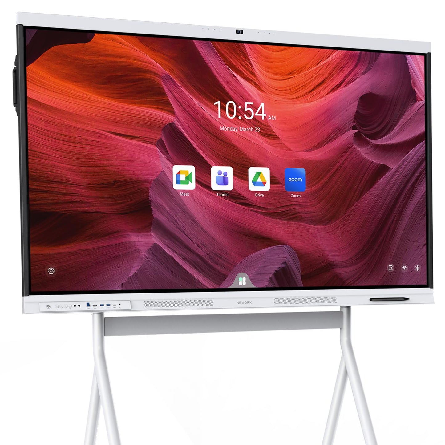 NEWORK Smart Board, 65" All-in-One Interactive Whiteboard, Google EDLA Certified, 48MP CMOS Sensor 4K UHD Camera, 8 AI Noise-Canceling Mics, for Professional Business Meetings and Classroom