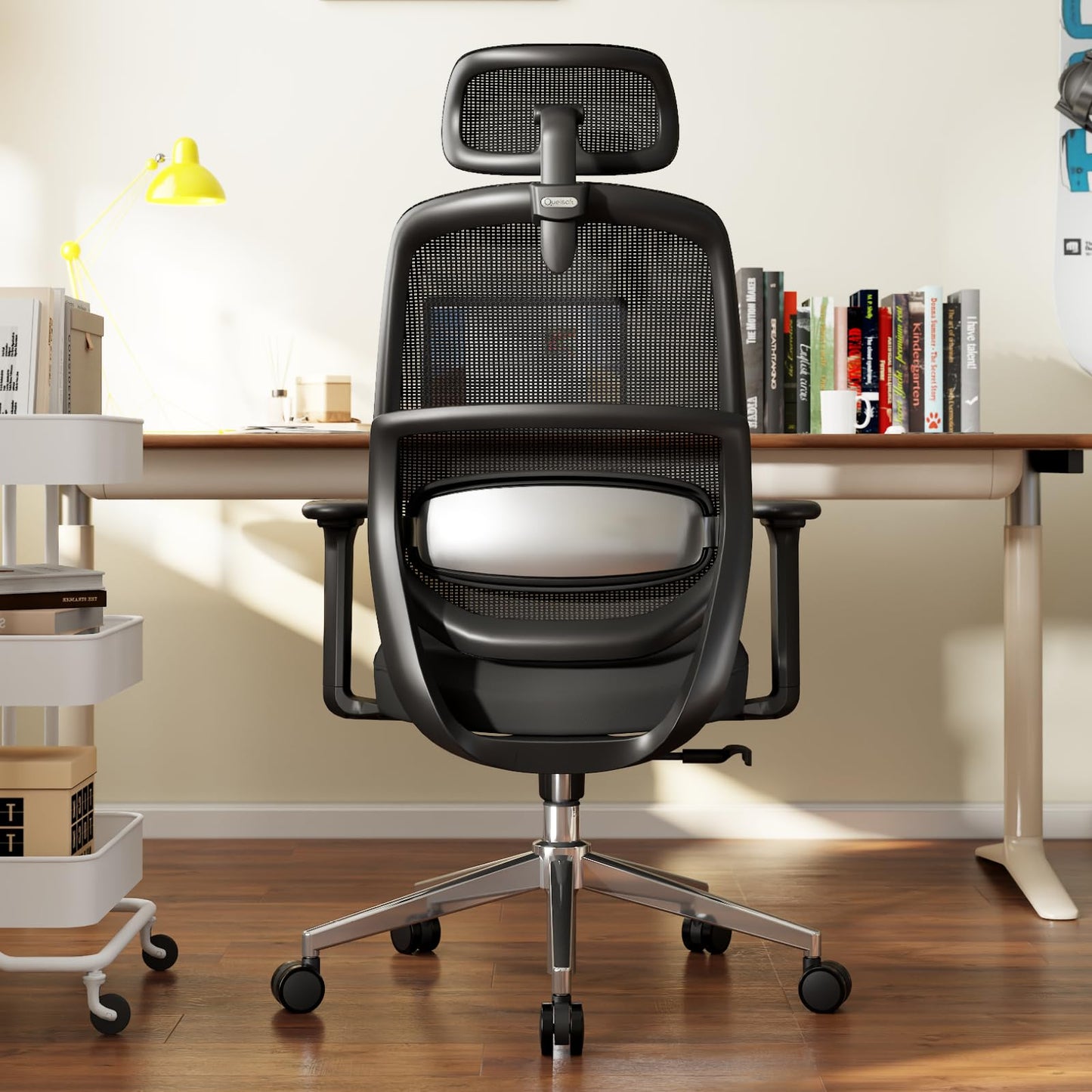 QuelSoft Ergonomic Office Chair, Home Office Desk Chairs, 3D Lumbar Support High Back Desk Chair, Comfortable Computer Chair & Gaming Chair for Office & Home - Black