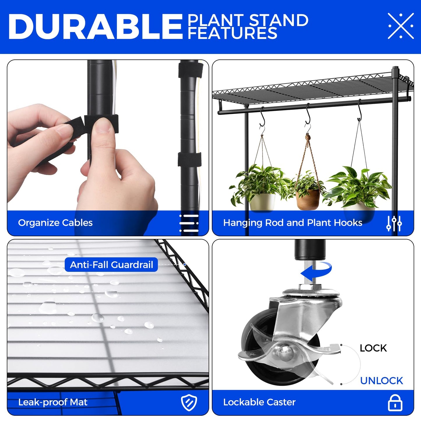 Barrina CX3 Plant Stand with Grow Light, 4-Tier, 3FT 5000K, 108W Full Spectrum Indoor DIY Plant Shelf with Lights, Flower Pot Display Rack, Greenhouse, Wheel, Mechanical Timer, 35.4"x13.8"x70.9"