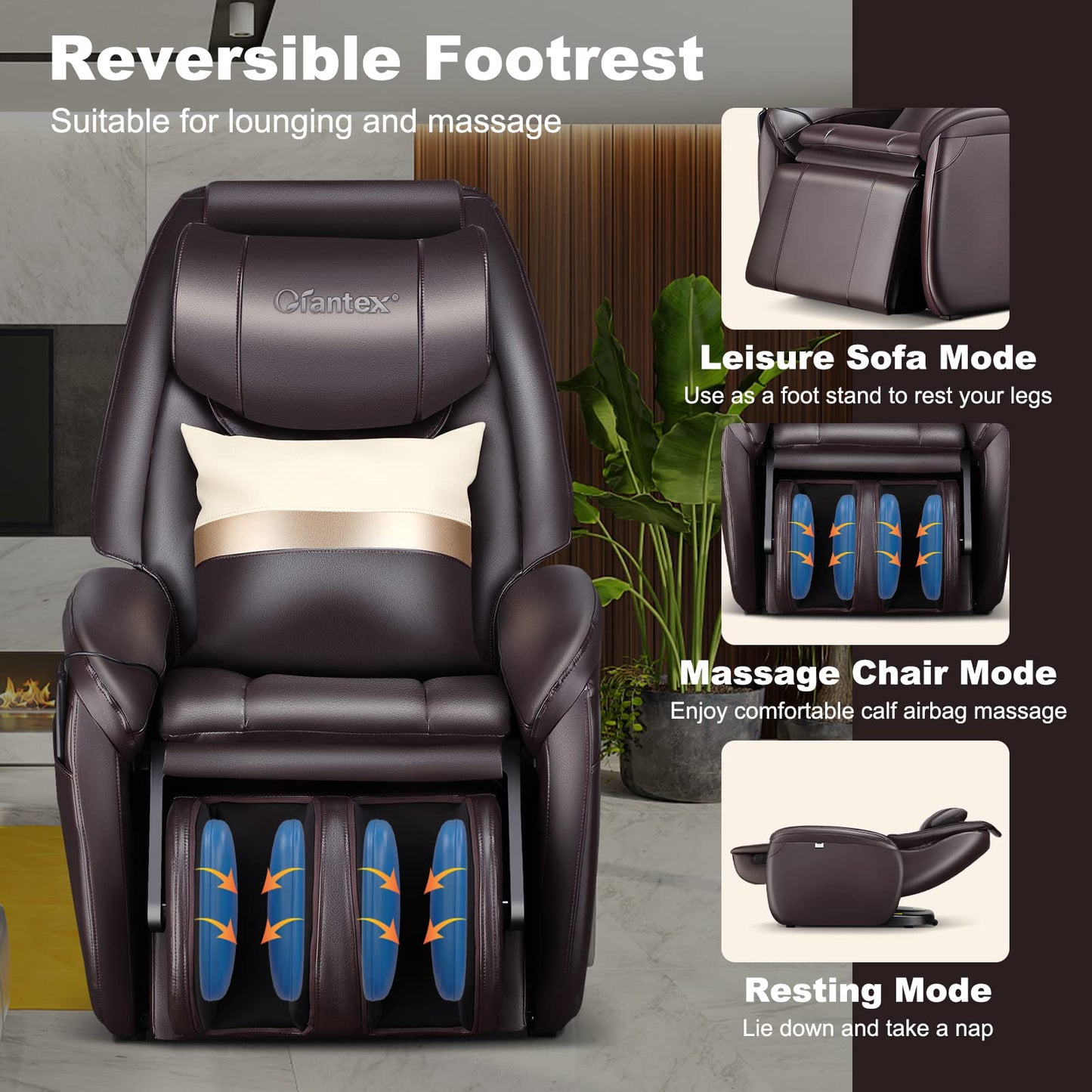 Giantex Massage Chair Full Body, Electric Recliner Chair w/Zero Gravity, SL Track, Reversible Footrest, Back Heater, Wheels, Shoulder Detection, Calf Airbag, No Installation, Free Indoor Delivery