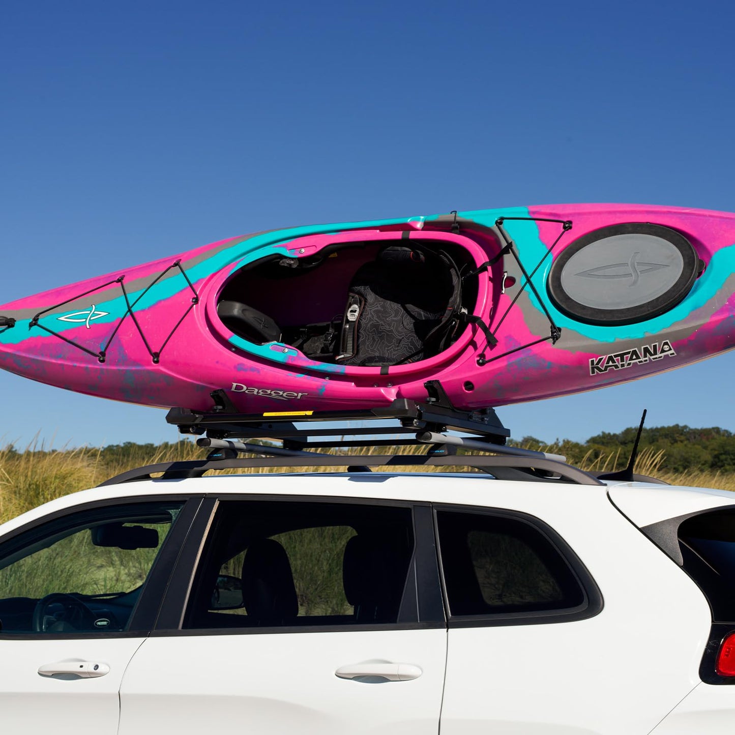 TOOENJOY Heavy-Duty Kayak Lift Assist Roof Rack, 100 LBS Capacity Kayak Canoe Rooftop Loader, Elevating Assist System for Easy Loading, Black