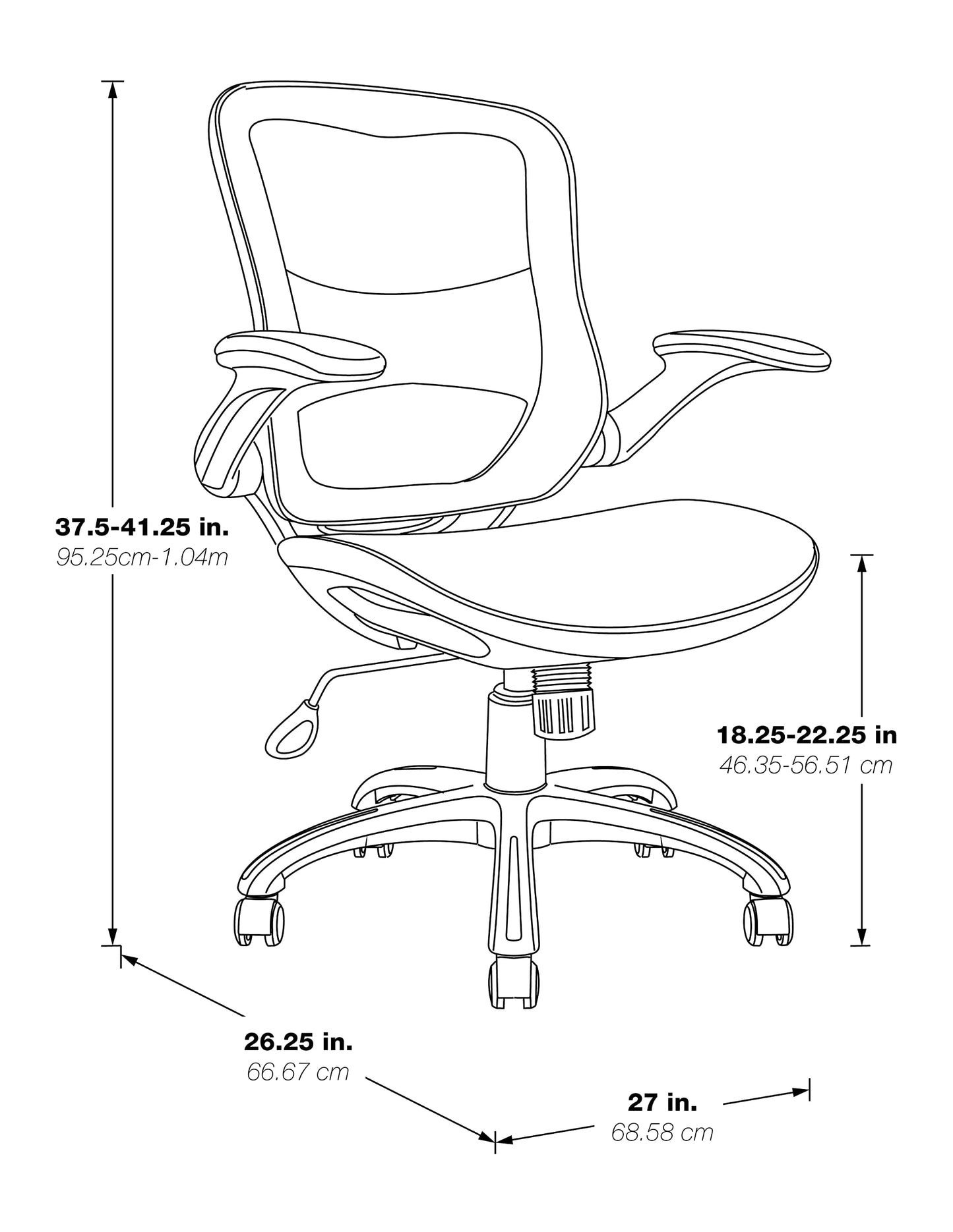 Office Star Riley Ventilated Manager's Office Desk Chair with Breathable Mesh Seat and Back, Black Base with Black