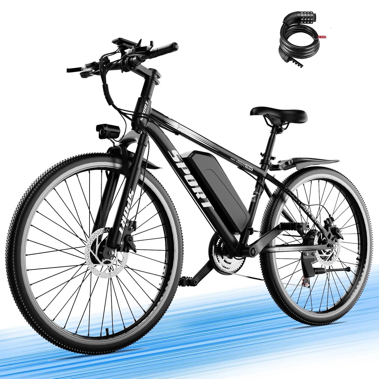 ASKGO Electric Bike for Adults, 1500W Peak Mountain Ebike with 25 MPH, 65 Miles Range, 48V 10.4Ah Removable Battery Ebike, 26" Electric Bicycle for Commute