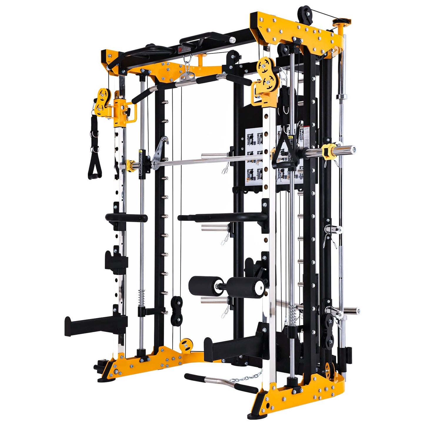 Altas Strength 3059 Smith Machine Home Gym Equipment with 1000 lbs Weight Capacity 2000 lbs Cables Strength Training Power Cages for Squats Presses Lunges Deadlifts Easy Assembly Included Accessories
