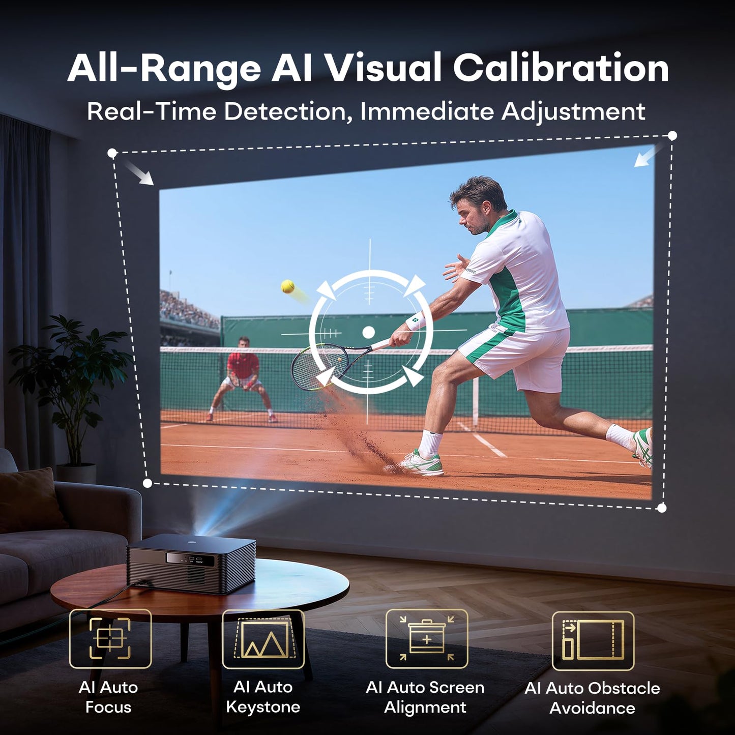 Boldever 3000 ANSI Google TV Smart Projector - 4K Projector with WiFi and Bluetooth, 20W HiFi Speakers Outdoor Movie Proyector, Auto Focus & Keystone Projector for Home Theater Indoor