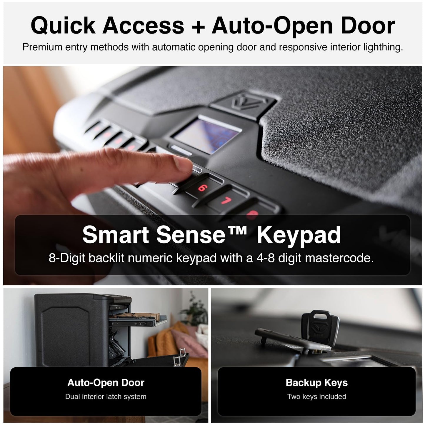 VAULTEK MX Series High Capacity Multiple Pistol Handgun Storage Available with Modular Interior, Backlit Keypad, and Auto-Open Door (Essential)