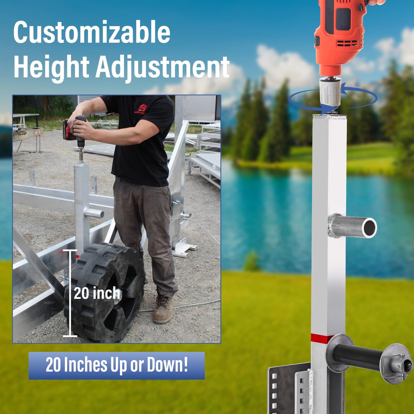 28199 Boat Lift Wheel Kit | Boat Lift Systems for for Marine, Corrosion-Resistant, Weatherproof Design (Pair, Silver)