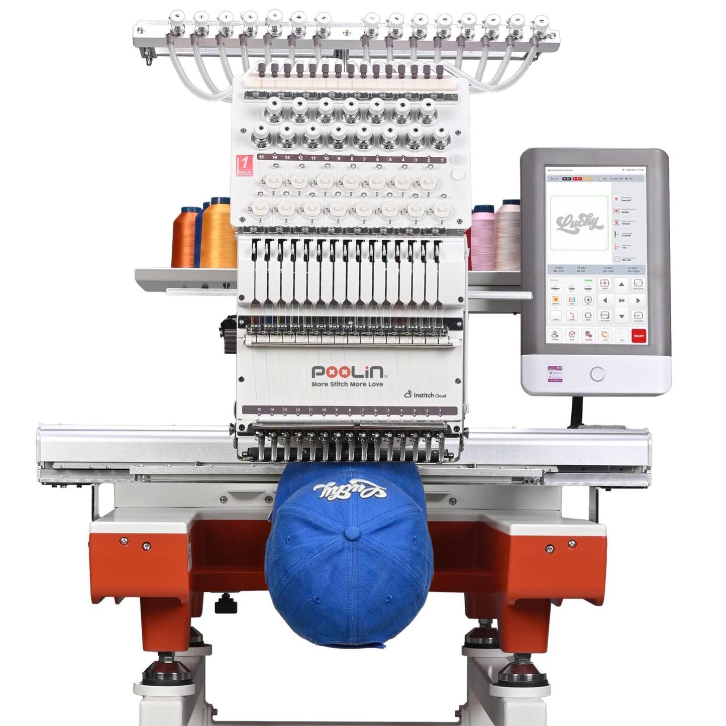Poolin EOX 15 Needle Embroidery Machine for Business,20"x14" Embroidery Area,270° Hat 3D Cap System,Commercial Multi-Needle Embroidery Machine,WiFi &USB,1200 SPM for Shirts,Patches,Shoes,Hat