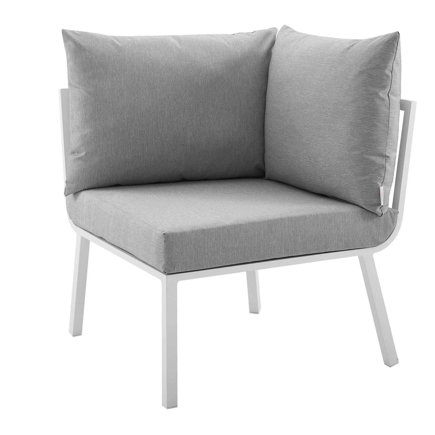 Modway Riverside Outdoor Patio Conversation Set, 85. 5" L x 85. 5" W x 28" H, White Gray