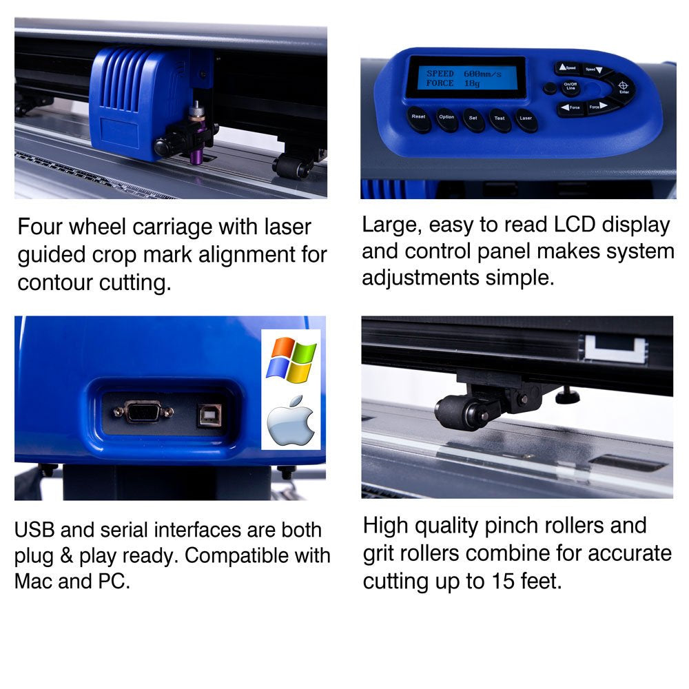 USCutter Titan 28 inch Vinyl Cutter with Stand, Basket and VinylMaster Cut (Design and Cut) Software