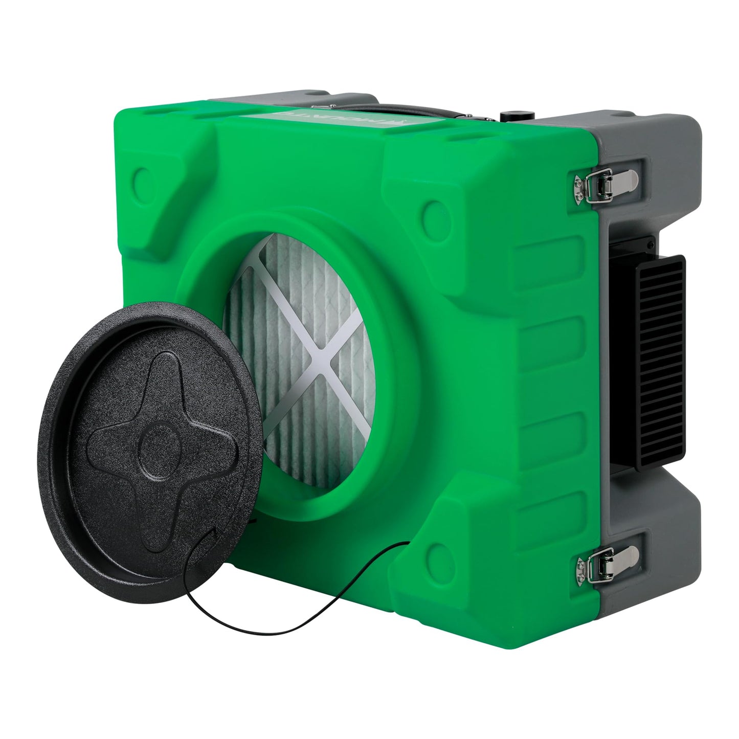 MOUNTO 550cfm Hepa Air Scrubber Industrial Air Cleaner- 550cfm Portable Air Purifier w/Variable Speed, Dual Outlet for Fire/Water Damage Restoration, Construction & Painting, Janitorial (Green)