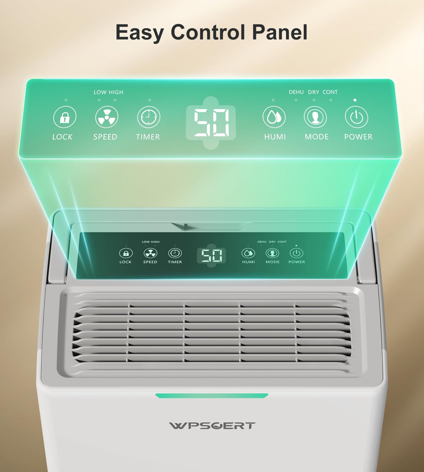 WPSOERT 4000 sq.ft Dehumidifier for Basement with Drain Hose, 45 Pint Dehumidifiers for Home, Smart Compressor Dehumidifies for Large Room, Bedroom, 3 Modes, Intelligent Humidity Control, Auto Defrost