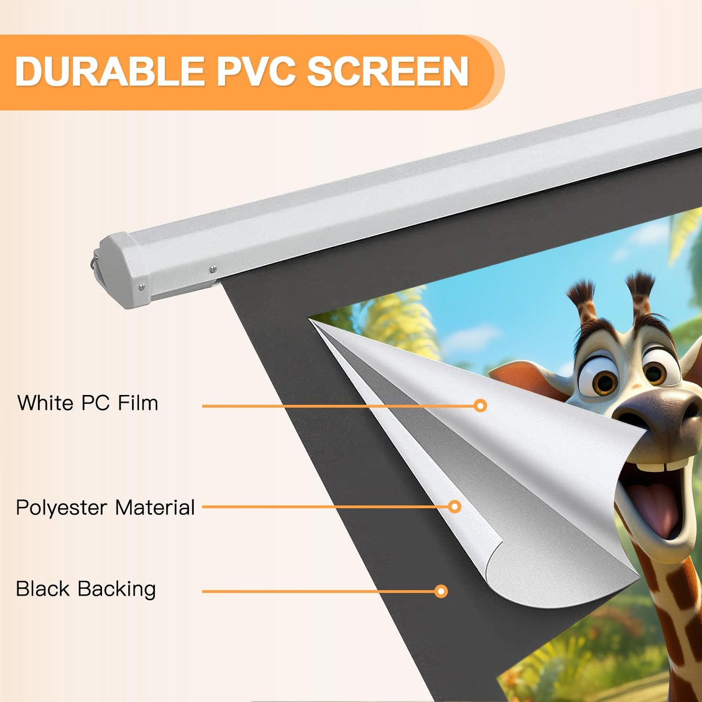 YODOLLA 150" Projector Screen Motorized 16:9, 4K HD Pull Down Retractable Projection Screens Electric Automatic Wall Ceiling Movie Screen for Office Classroom Indoor with Remotes