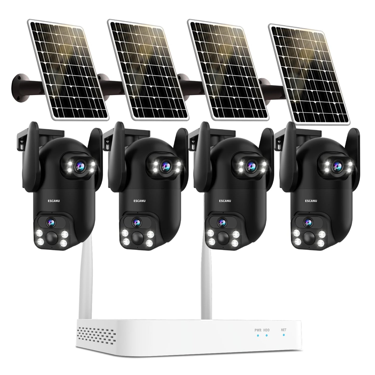 Wireless Home Security Cameras System,Solar Power PTZ Outdoor Cameras,Motion Detection,Night Vision,Water-Proof,2-Way Audio,No Subscription Fee,Cloud/SD Card Storage