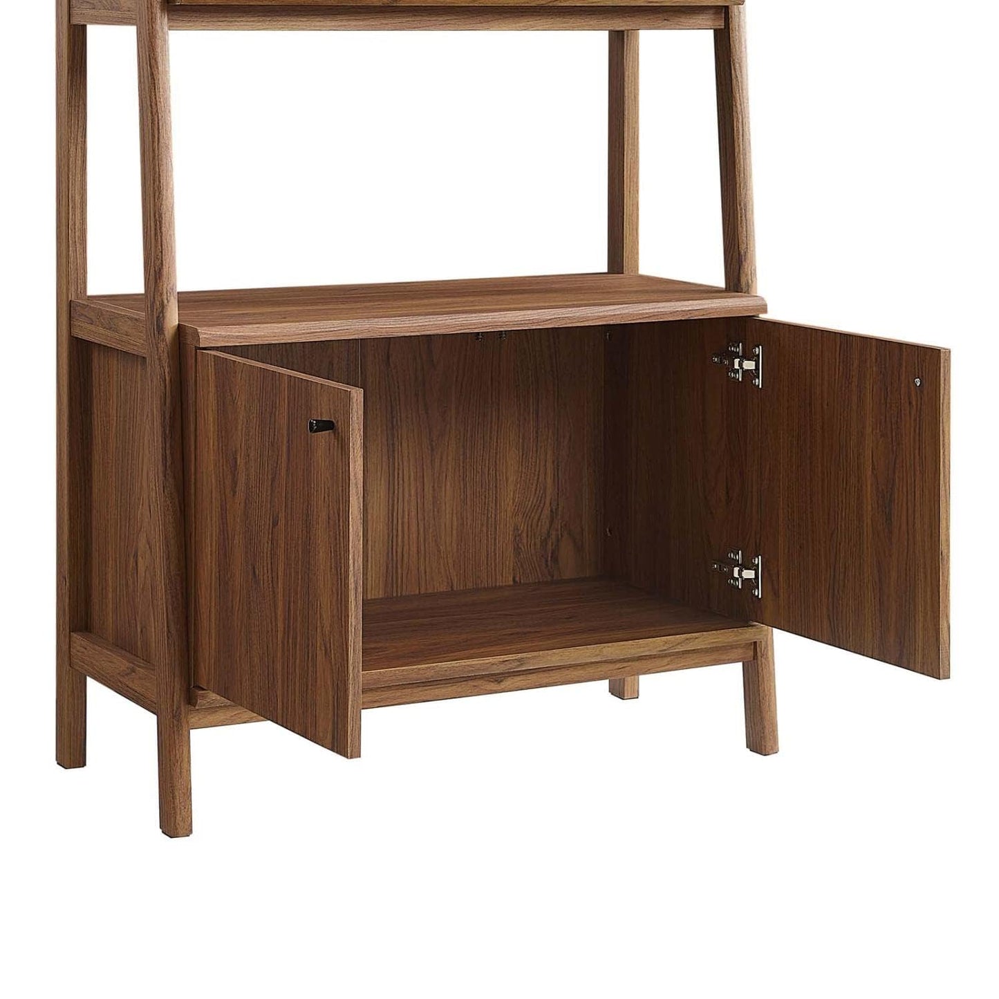 Modway 33" Bookshelf Display Case in Walnut
