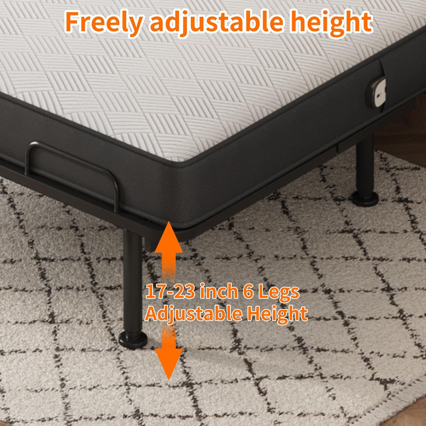 Full Size Adjustable Bed with 13CM Memory Mattress, Electric Adjustable Bed Frame with Remote, Ergonomic Bed Base with Head & Foot Incline,Zero Gravity, 4 Height-Adjustable Legs, Easy Assembly