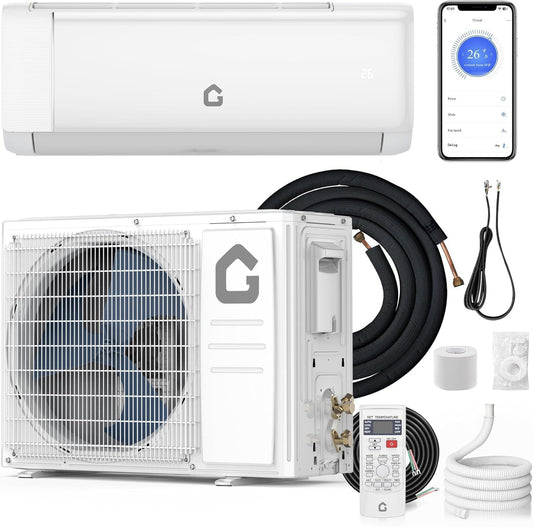 12,000 BTUMini Split Air Conditioners, AC/Heating System, 21 SEER2, Quiet Operation, 115V WIFI Enabled Energy Efficient Mini Split Unit, Heat Pump & Installation Kits for Rooms Up to 750 Sq.ft