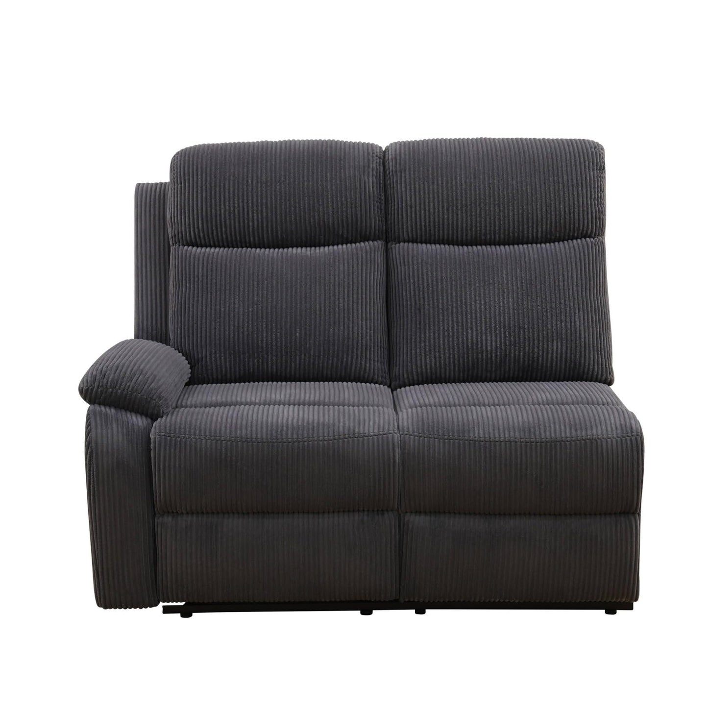 UOCFYK Recliner Sectional Sofa Set, L-Shaped Reclining Couch with 2 Recliner Seats, Reclining Corner Couches with Cup Holder and Storage Console for Home Theater & Living Room, Grey