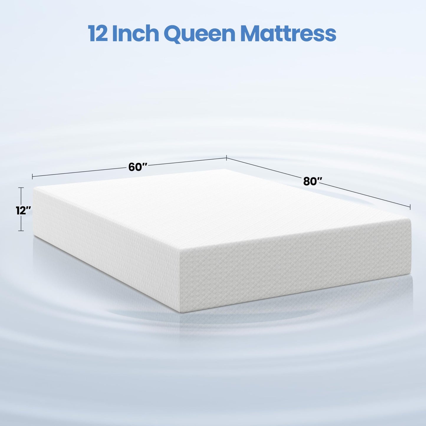 Yaheetech 12 Inch Queen Mattress 3 Foam Layer Cooling Gel Memory Foam Mattresses, Green Tea for Fresher Sleep, Medium Firm, CertiPUR-US Certified, No Fiberglass, Queen Size Mattress in a Box
